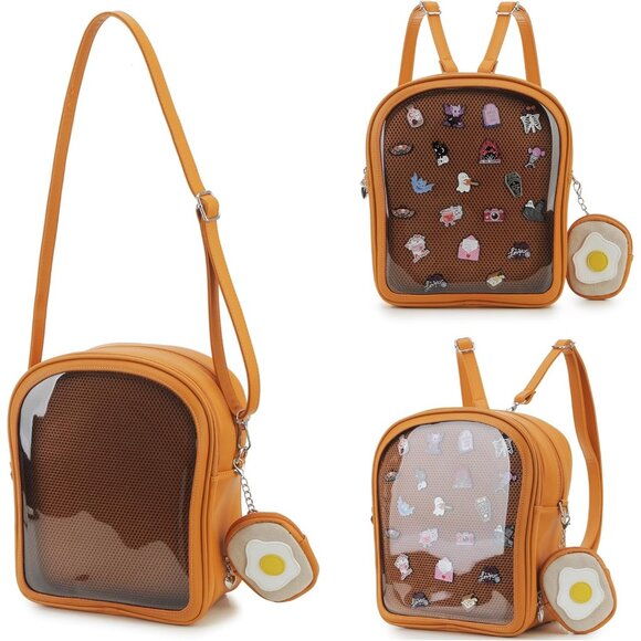 Toast Shaped Ita Bag for Women with Pin Display Inserts and Adjustable Straps - Picture 7 of 9